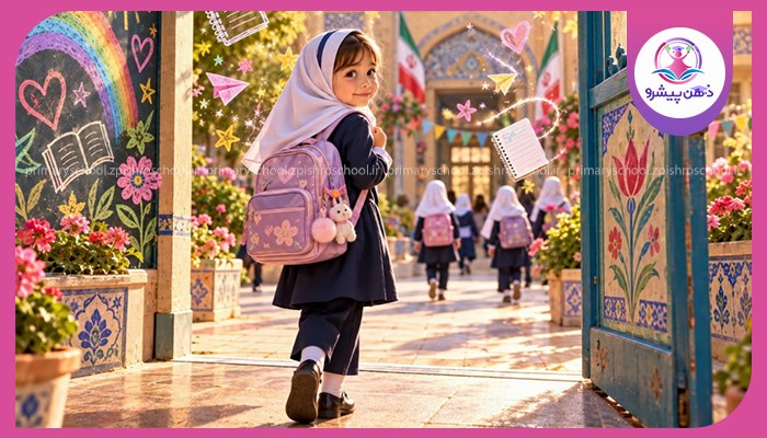 دانشآموز در مسیر ورود به مدرسه